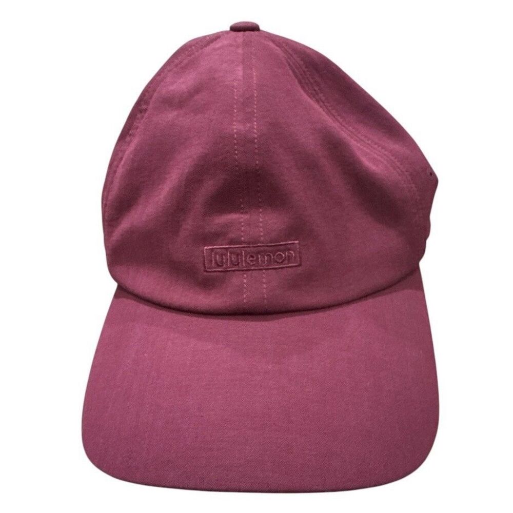Lululemon Women’s Baller Hat Soft Wordmark Adjustable Baseball Cap Wine Logo - Picture 2 of 7
